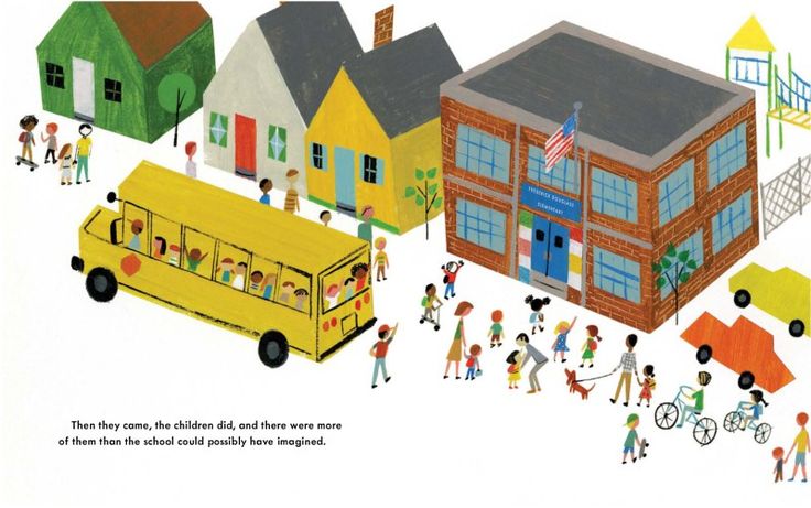 celebrate-picture-books-picture-book-review-school's-first-day-of-school-kids-arriving