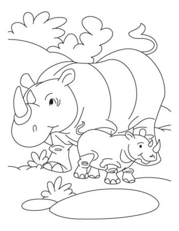 cute animal coloring pages Best of rhino and her baby free animal coloring pages kleurplaat