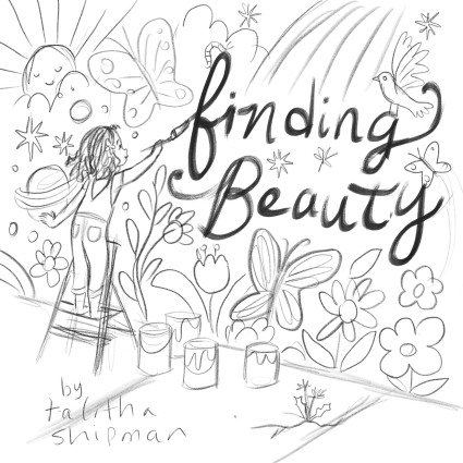 celebrate-picture-books-picture-book-review-Finding-Beauty-cover-sketch-painting-wall