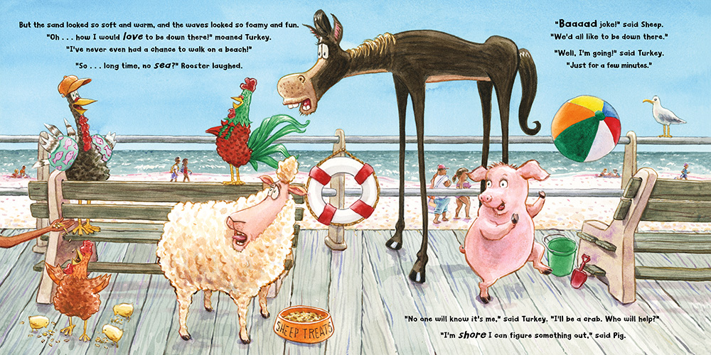 celebrate-picture-books-picture-book-review-turkey's-sandtastic-beach-day-boardwalk