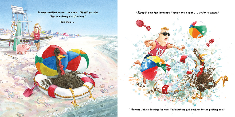 celebrate-picture-books-picture-book-review-turkey's-sandtastic-beach-day-crab-costume